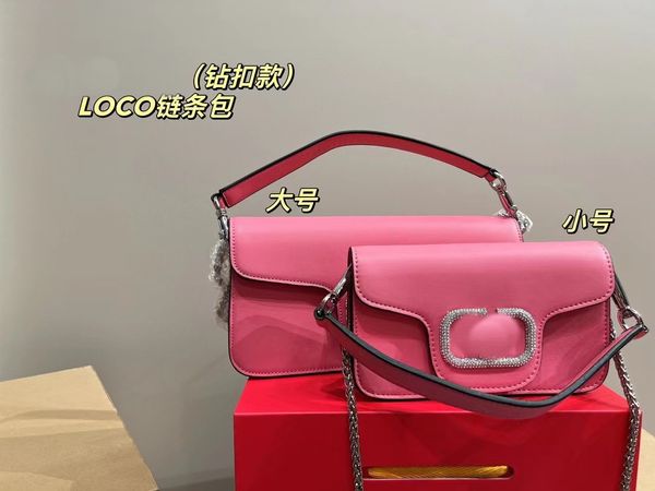 2023 Nova Bolsa de Corrente LOCO Diamante Fivela Designer Bolsa Feminina Crossbody Bolsa Ombro Mulheres Tramp Autêntica Bolsa Multicolor Carteira Messenger Bag Grande Tamanho Pequeno