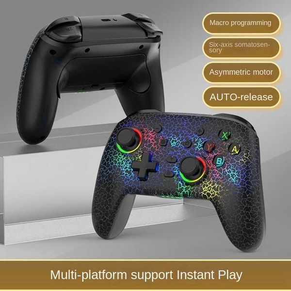 Игровые контроллеры Joysticks 1 PCS Беспроводной Gamepad Controller для Pro/OLED/Lite/Android/PC Gamepad с программируемыми клавишами RGB Light A HKD230902