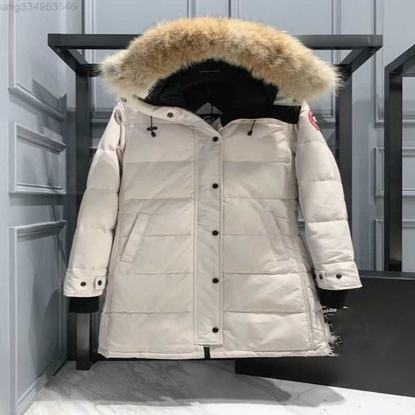 Designer canadese di media lunghezza versione Puffer piumino d'oca giacca da donna Parka invernale spesso cappotti caldi antivento streetwear Jjvk