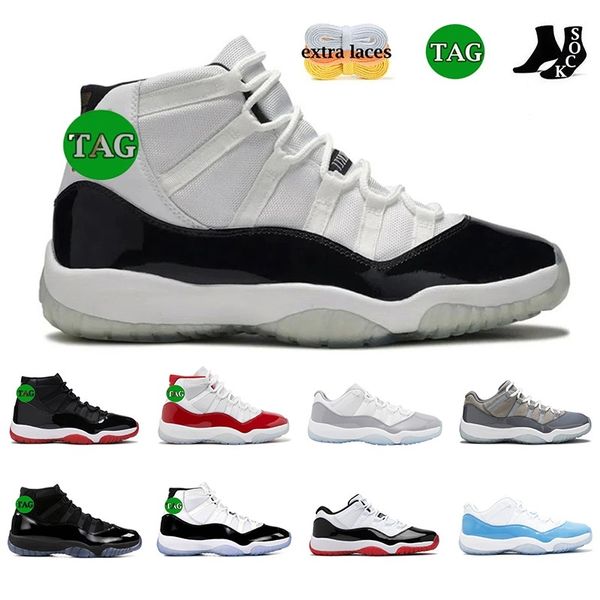 Minnettarlık 11s Jumpman 11 Basketbol Ayakkabıları Erkek Kadınlar Concord Çimento Gri Kiraz Düşük Gizli Kap ve Elbise Saf Gece Yarısı Donanma Gamma Mavi Erkek Eğitmenler Spor Saborluklar