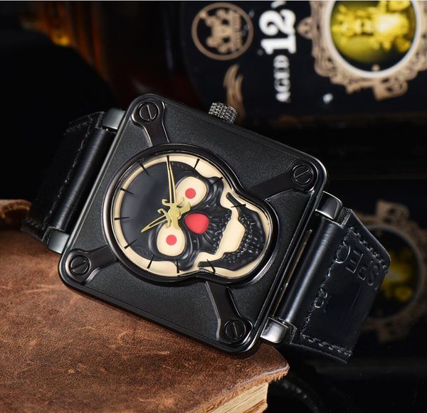 Herrenuhren BR Sport-Armbanduhren, Lederarmband, hochwertige Quarzwerk-Armbanduhr, Luxusmarke, Business-Uhr, Mann, Dame, quadratische Armbanduhr, Armband, Geschenke