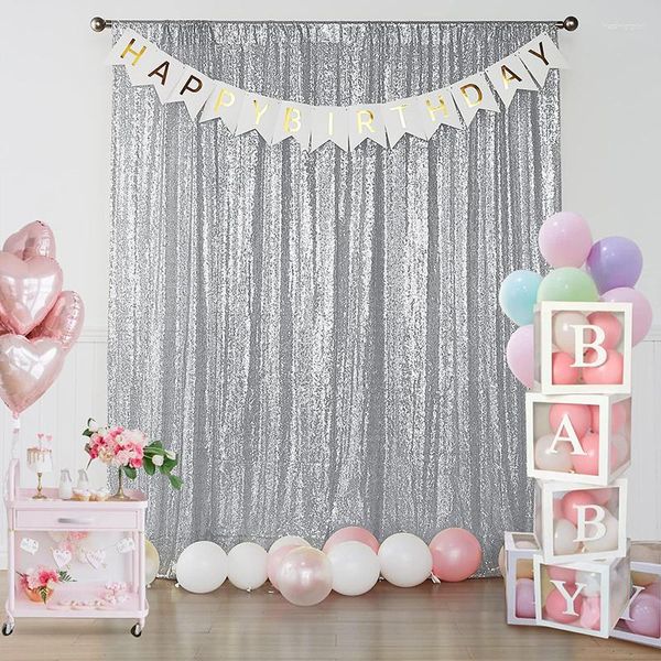 Vorhang, farbiger Pailletten-Hintergrund für Hochzeit, Geburtstag, Weihnachten, Babyparty, Party-Dekoration, Roségold-Glitzer