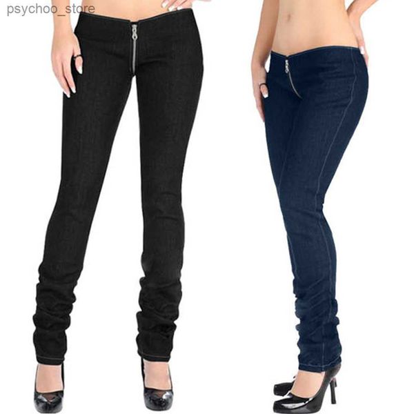 Jeans femininos xxxl plus size jeans namorado preto jeans mujer cintura baixa zíper aberto virilha denim jean femme sexy leggins calças femininas q230901