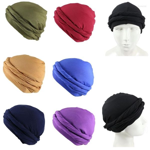 Boinas muçulmanos hijab turbante cetim forrado lenço masculino headwrap haloturban durag dxaa