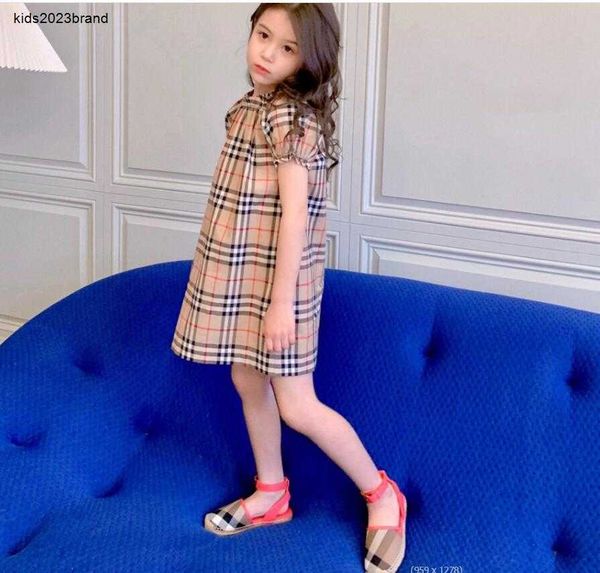 Designer Mädchen Kleid Baby Mädchen Prinzessin Kleid Frühling Herbst Kinder Plaid Langarm Kleider Turn-Down Kinder Kragen Röcke