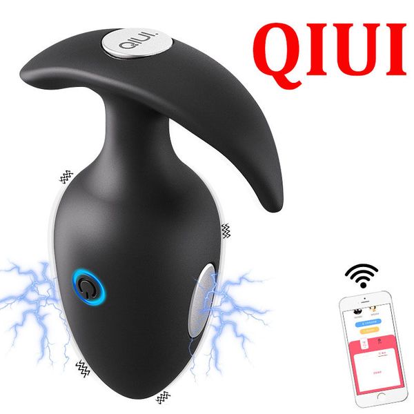 Vibratori QIUI Thunderbolt APP Controllo Massaggiatore prostatico maschile Vibratore Scossa elettrica Butt plug vibrante Vibrato anale Giocattolo del sesso per uomini Gay 230901