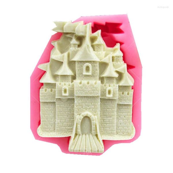 Stampi da forno Shopping gratuito Castello Architettura Stampo per torta Silicone Stile europeo 3D Fondente Strumenti di decorazione fai da te LH34