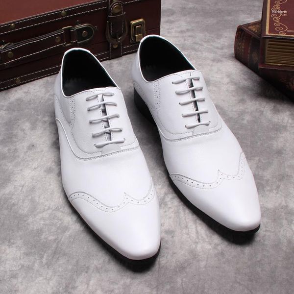 Scarpe eleganti da uomo fatte a mano Oxford a taglio intero con punta a punta in vera pelle marrone nero da lavoro formale da matrimonio per uomo