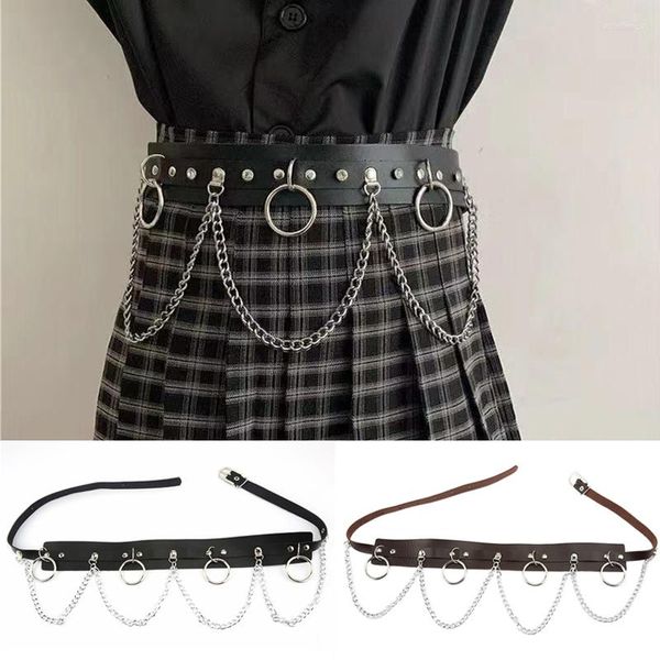 Gürtel Sexy Frauen Gothic Hiphop Taille Kette Kunstleder Schwarz Bund Mit Ketten Punk Stil Kleid Jeans Gürtel Korsetts