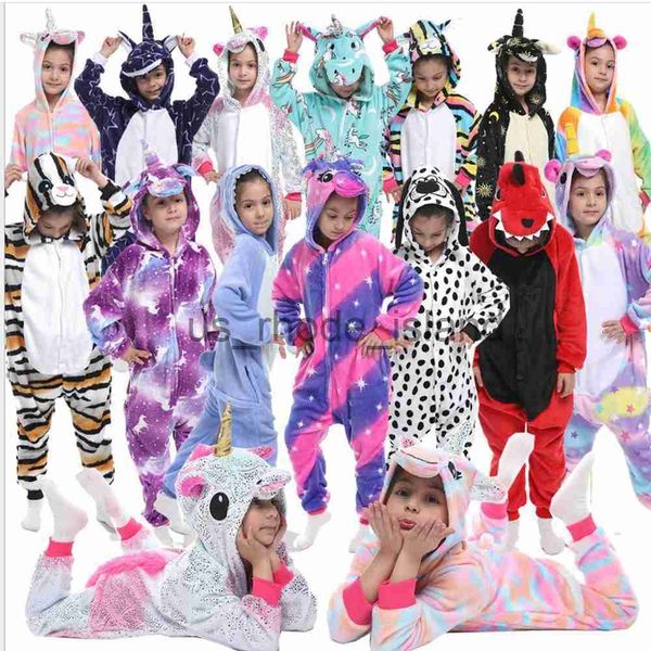 Pijamalar çocuk bebek hayvan tulum tulum onesie panda pijama pijama kızlar cosplay pijama pijamas çocuk kigurumi tek boynuzlu at pijama x0901