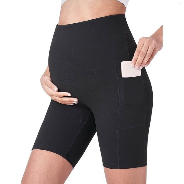 Pantaloncini da donna Premaman Yoga sopra i pantaloni corti attivi da allenamento per la pancia