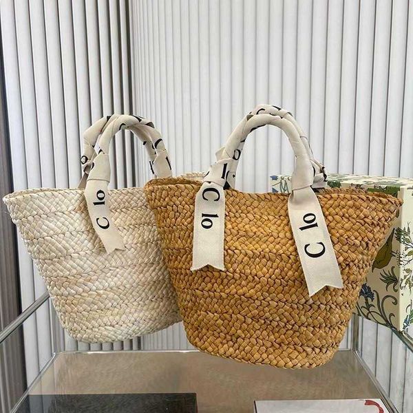 Tecido Totes Lettter Imprimir Designer Bolsa Mulheres Beach Bag Ráfia Tote Casual Ombro Shopper Bag Mulher Bolsas Palha Duffle Basket Bags Bolsa 230508