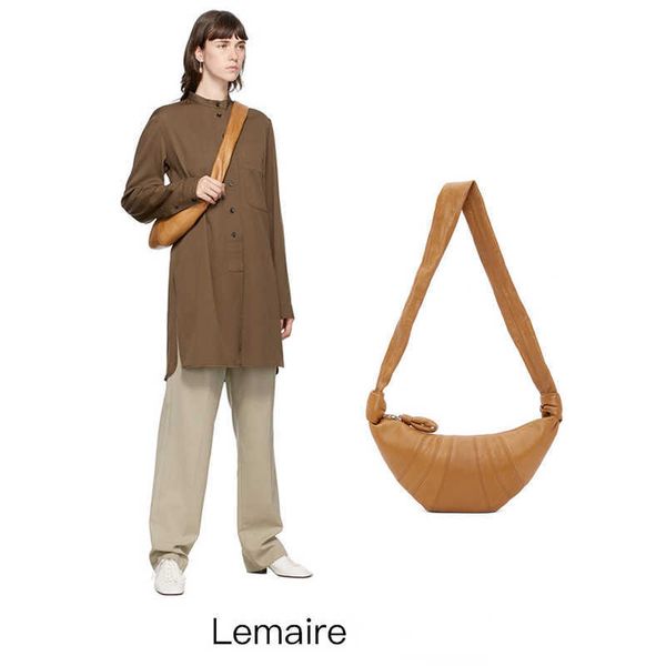 Paquete de cuero genuino de alta calidad Lemaire Croissant Sheepskin Dumpling Bag Designer Baguette Bag Messenger Bag Underarm Bag Chest Pack 230902