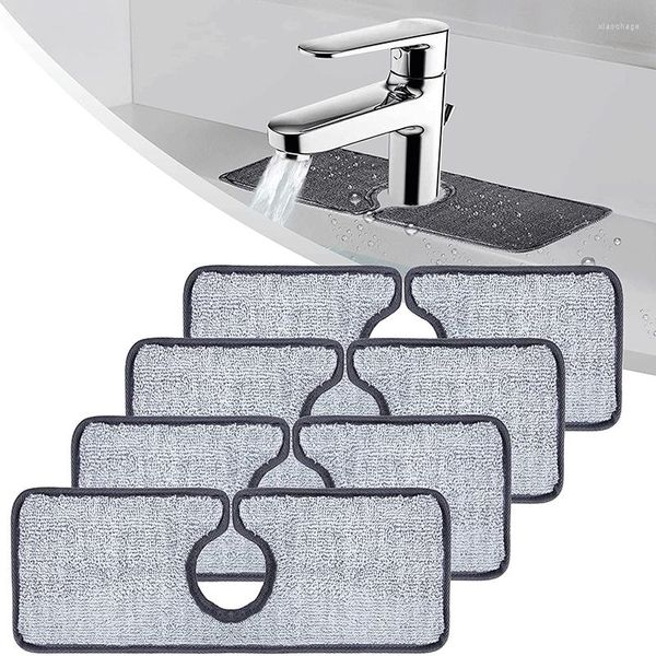 Tappetini da bagno Tappetino antigoccia per rubinetto Lavabo Bacino Bagno Fibra assorbente Drenante Tappetino 38X13CM