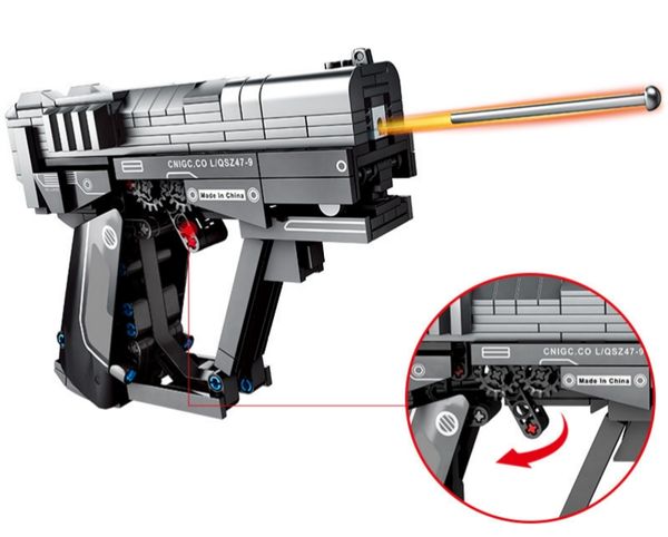 Blockpistole Spielzeugschale bauen Orbeez Gun Model Kit Spielzeugpistole AK47 Flechette Pistol Part Gun Airsoft Tactical Air Weichpistolenpistole Clip Puzzle -Pistole für Erwachsenen Weihnachtsgeschenk