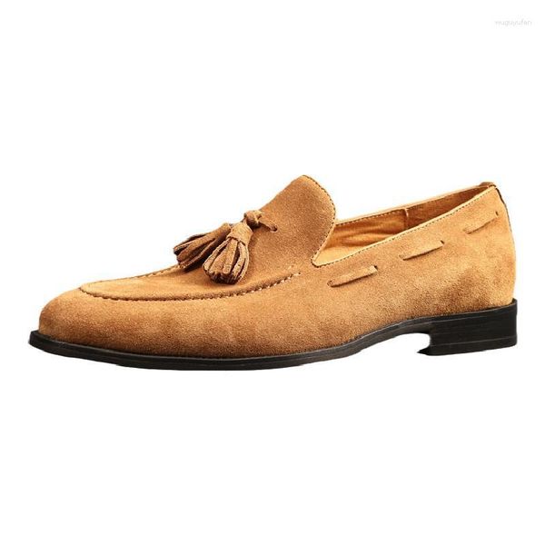 Sapatos de vestido homens couro casual respirável mocassins borlas tênis masculino confortável deslizamento plano em