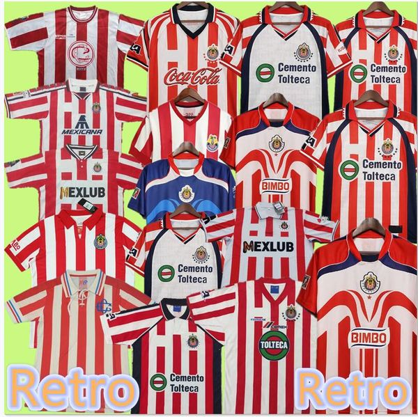 Super League Guadalajara Chivas Vintage Jersey Marcias Home and Away FootballTijuana Tigres UNAM regal O.PERALTA I.BRIZUELA A.PULIDO A.VEGA uniforme de camisa de futebol