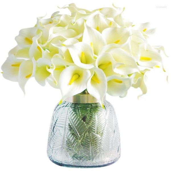 Fiori decorativi 10 pezzi qualità reale tocco calla giglio matrimonio artificiale sposa bouquet falso floreale casa vaso decorazione festa di compleanno Fvaors