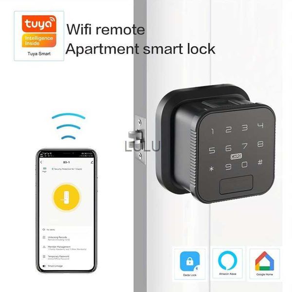 Fechaduras de porta Tuya Smart Door Lock BT Connect Controle Remoto Cartão de senha de impressão digital Trava única HKD230902