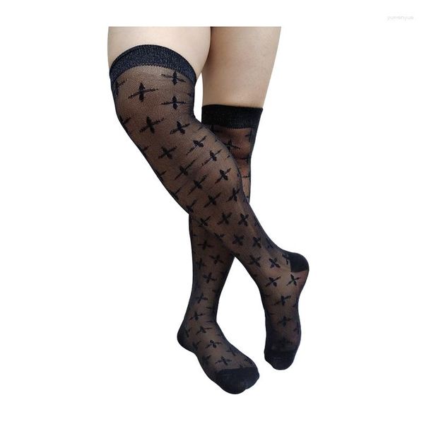 Herrensocken, Oberschenkelhoch, lang, sexy, transparent, weich, Schlauch, männlich, formelles Kleid, Anzug, Schlauch, Strumpf, Geschäft, Hochzeitsgeschenke