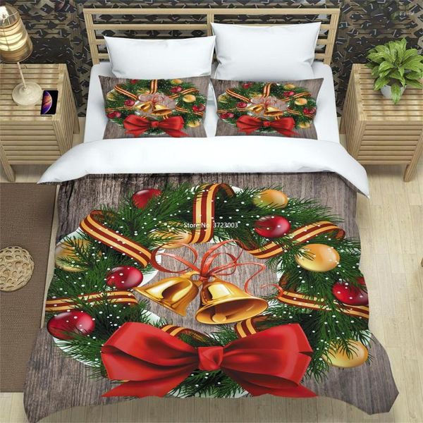 Conjuntos de cama 3D Digital Impresso Adulto Crianças Quarto Home Têxtil Desenhos Animados Decorações de Natal Capas Fronhas