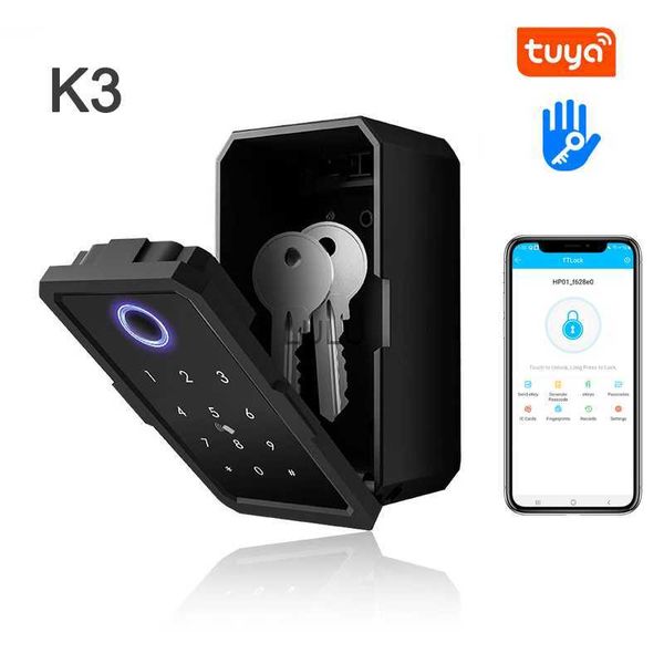 Дверные блокировки K3 Smart Finger -отпечатки дверной блокировки TT Lock Locke Tuya Security Boxs Пароль цифровой Inteligente Электронные портативные блокируемые коробки HKD230902