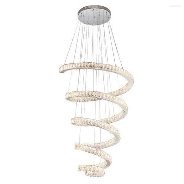 Lustres modernos grandes espirais de cristal candelabro design teto pendurado luzes para sala de estar quarto el corredor foyer escadas