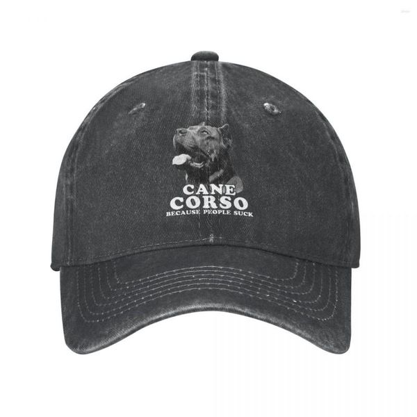 Cappellini da baseball Casual Cane Corso perché le persone succhiano Baseball Berretto da sole lavato in difficoltà unisex Cappello da allenamento all'aperto per mastino