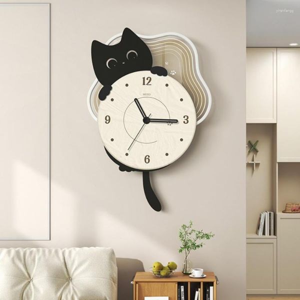 Orologi da parete Orologio a battente verticale sospeso Moderno e minimalista Orologi a batteria Soggiorno Lancette alla moda Horloge Murale Decorazioni per la casa