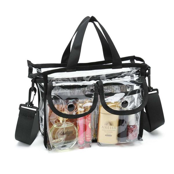 Bolsa conjunto de maquiador transparente com alças removíveis personalizável elegantebolsasloja