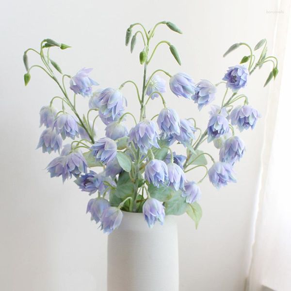 Dekoratif Çiçekler 83cm Yapay Çiçek Sahte Campanula Uzun Kök İpek Yaşam Gibi Düzenleme Düğün Partisi Satış