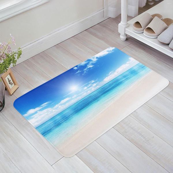 Tappeti Ocean Beach Natura Paesaggio Luce solare Cucina Zerbino Camera da letto Bagno Pavimento Tappeto House Hold Zerbino Tappeti Decorazioni per la casa