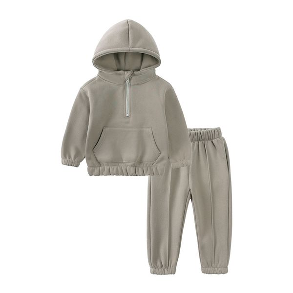 Stokta Yeni Hoodie Çocuk Giyim Toddler Setleri Sonbahar ve Kış Sporları Takım Moda Erkek Kızlar Sweatshirts Pantolon Kıyafet Takım Çocuk Tracksuit