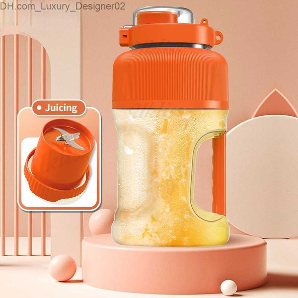 Entsafter 1000ML Shaker Cup Tragbare Elektrische Mixer Flasche Orange Entsafter Obst Extraktoren 2 In 1 Mixer Abnehmen Protein Shaker flasche Q230901