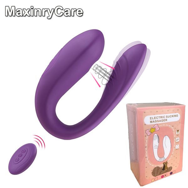 Vibratori Succhiare vibratore con vibratore 10 modalità intense Giocattoli sessuali per donne Stimolatore del clitoride del punto G con telecomando a forma di U Adulto Sexo 230901