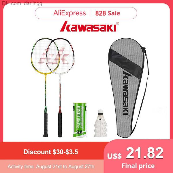Racchette da badminton Racchetta da badminton Kawasaki Racchetta da badminton con telaio in lega di alluminio 1U con corda UP-0160 con volano regalo gratuito Q230904
