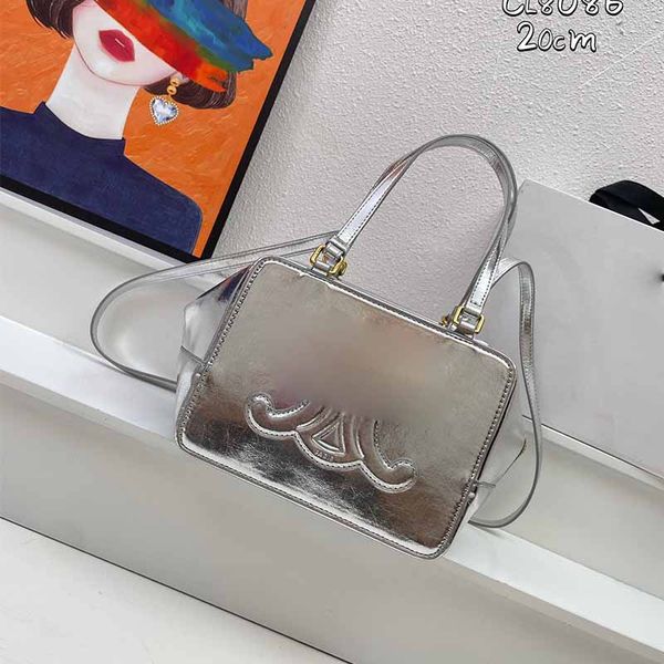 Borsa in argento Stile runway nuova borsa di design di lusso Borse Trunk in pelle Scatola FOLDED CUBE Borsa per ascella ad arco trionfale Borse a tracolla classiche da donna