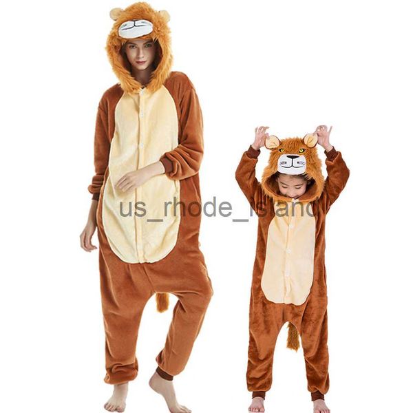 Pigiama NUOVI Bambini Ragazzi Ragazze Flanella Cartoon Leone Pigiama Set Animale Unicorno Maiale Pigiama Per Bambini Inverno Animale Pigiameria Onesies x0901