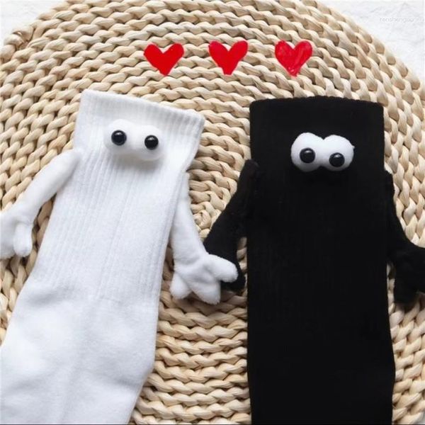 Herrensocken, süßes Paar, magnetisch, 3D-Haltung, Hand, Puppe, Sommer, Männer, Frauen, Mittelrohr, kurzes, mittleres Rohr, Sport, lustiges Geschenk