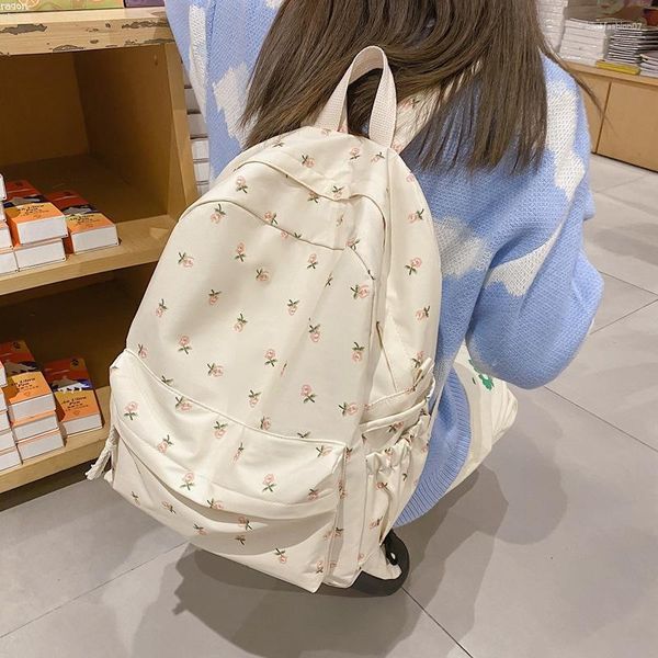 Школьные сумки йогодлнс модный цветочный рюкзак для женщин водонепроницаемый нейлоновый рюкзак подросток большой способность студенческая сумка путешествие