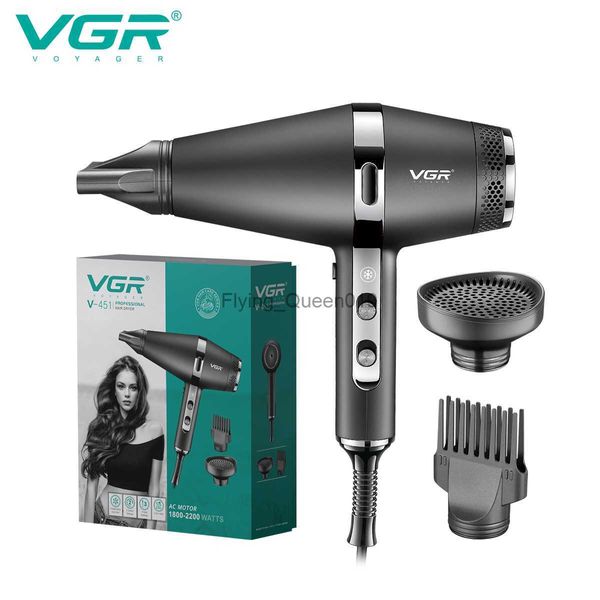 Secador de cabelo elétrico VGR Secador de cabelo profissional Máquina de secador de cabelo com íons negativos Secador de estilo Forte Vento Secagem para casa Ferramenta de estilo de cuidados com o cabelo V-451 HKD230902