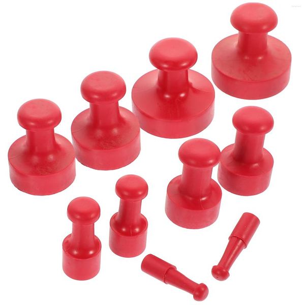 Aufbewahrungsflaschen 10 Stück Dichtungsmaterial Gummiblock Spezialwerkzeuge DIY-Zubehör Rotes Zubehör Herstellungsbedarf Holzstempel Schnitzblöcke
