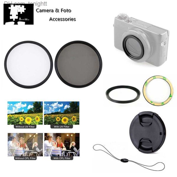 Filtros Filtro UV CPL Adaptador de polarização circular Anel Lens Cap Keeper para Panasonic LX10 LX15 TZ200 TZ220 ZS200 ZS220 TX2 ZS100 TZ100 Q230905