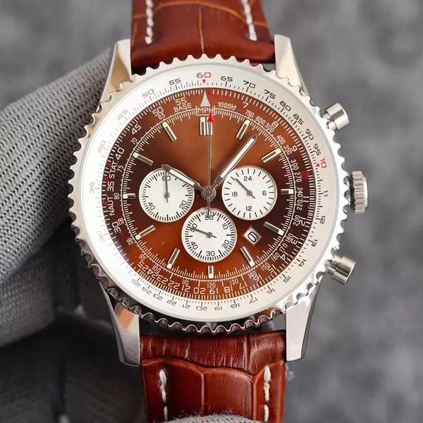 U1 Top AAA Bretiling Mens Watch Montre de Luxe Neue Qualität B06 B01 NAVITIMER Chronograph Batterie Bewegung Quarz Silber Zifferblatt MAMEN WATCHSTAINSTEEL STAHRE ARBEGEBOTE