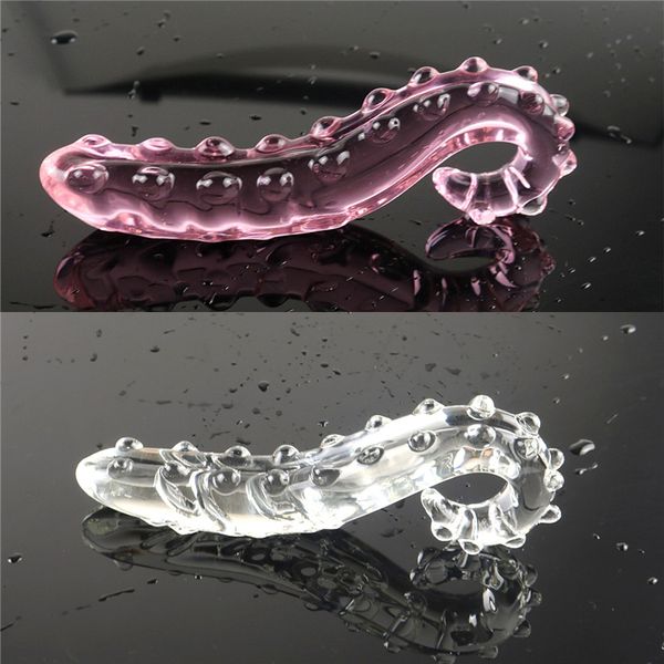 Vibratori a forma di ippocampo rosa trasparente vetro dildo pene cazzo plug anale giocattoli adulti del sesso masturbazione femminile culo 230901
