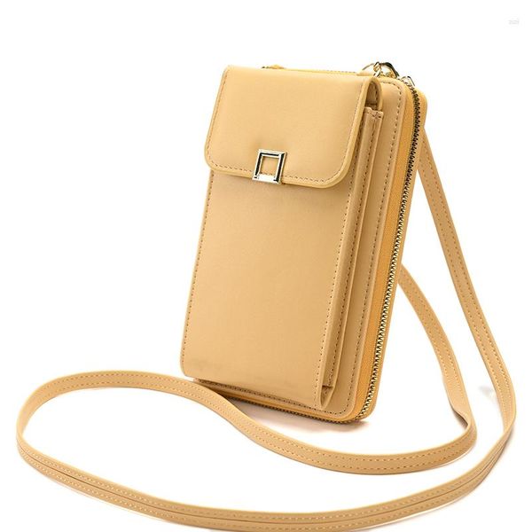 Sacos de noite Saco de telefone móvel feminino moda senhoras crossbody pequeno couro pu moeda bolsa titular carteira feminina ombro longo