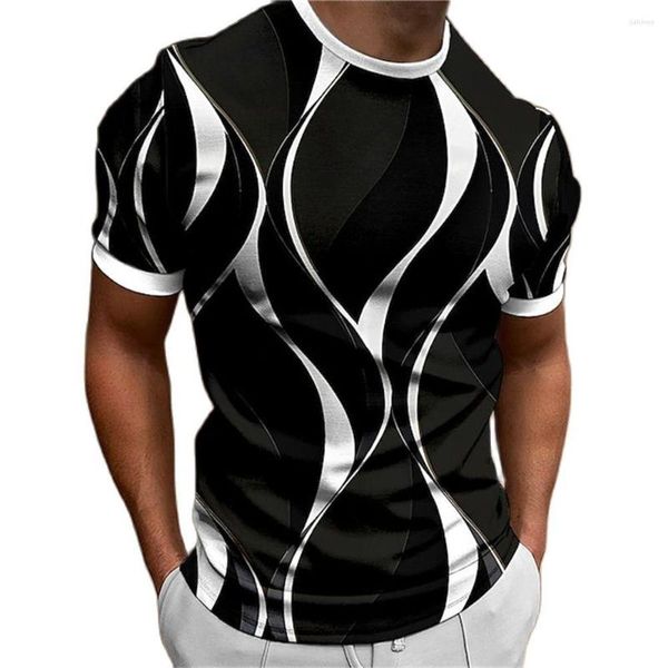 Camisetas masculinas vintage estilo abstrato camisetas verão tripulação pescoço manga curta solta topos ao ar livre casual tamanho grande camiseta roupas masculinas