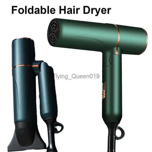 Secador de cabelo elétrico Mini 1000W Secador de cabelo profissional luz azul íon negativo viagem dobrável secador de cabelo quente e frio vento ar ânion salão de beleza ferramentas de cabelo HKD230902