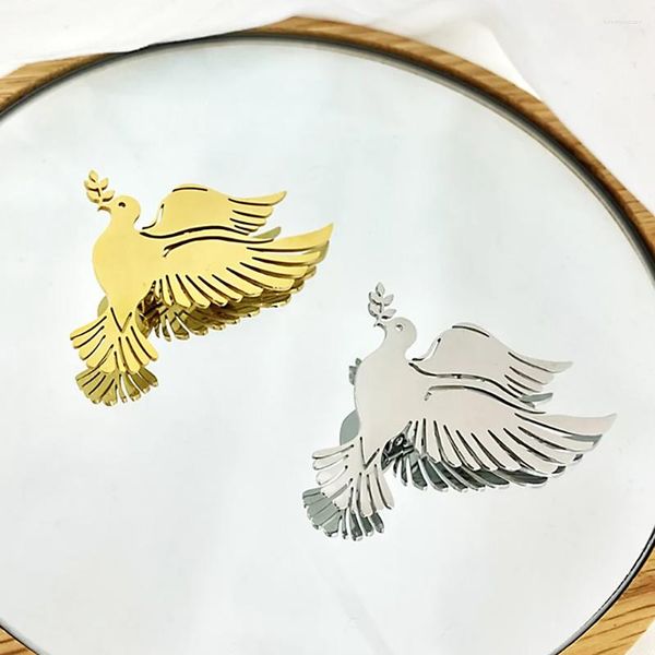 Broches Katarian broche de aço inoxidável masculino pombo animal padrão emblema mochila decoração pino moda jóias