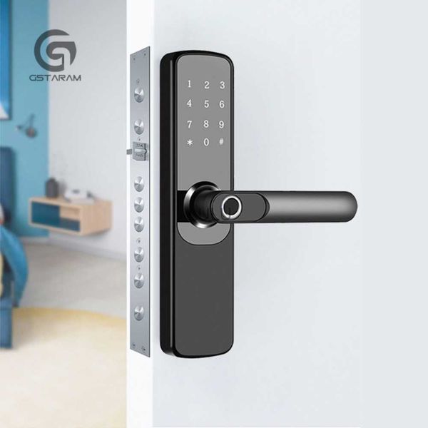 Serrature per porte Una maniglia Porta interna in legno Serratura per impronte digitali Password domestica Serratura intelligente Serratura elettronica antifurto HKD230902